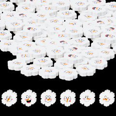 ANGOLIO winter snowflake erasers bulk pack with snowman faces for classroom rewards