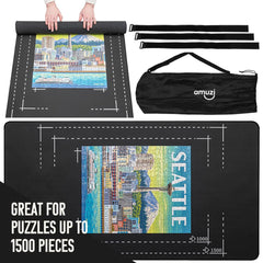 Angora Brands puzzle mat roll-up preserves puzzle progress between sessions.