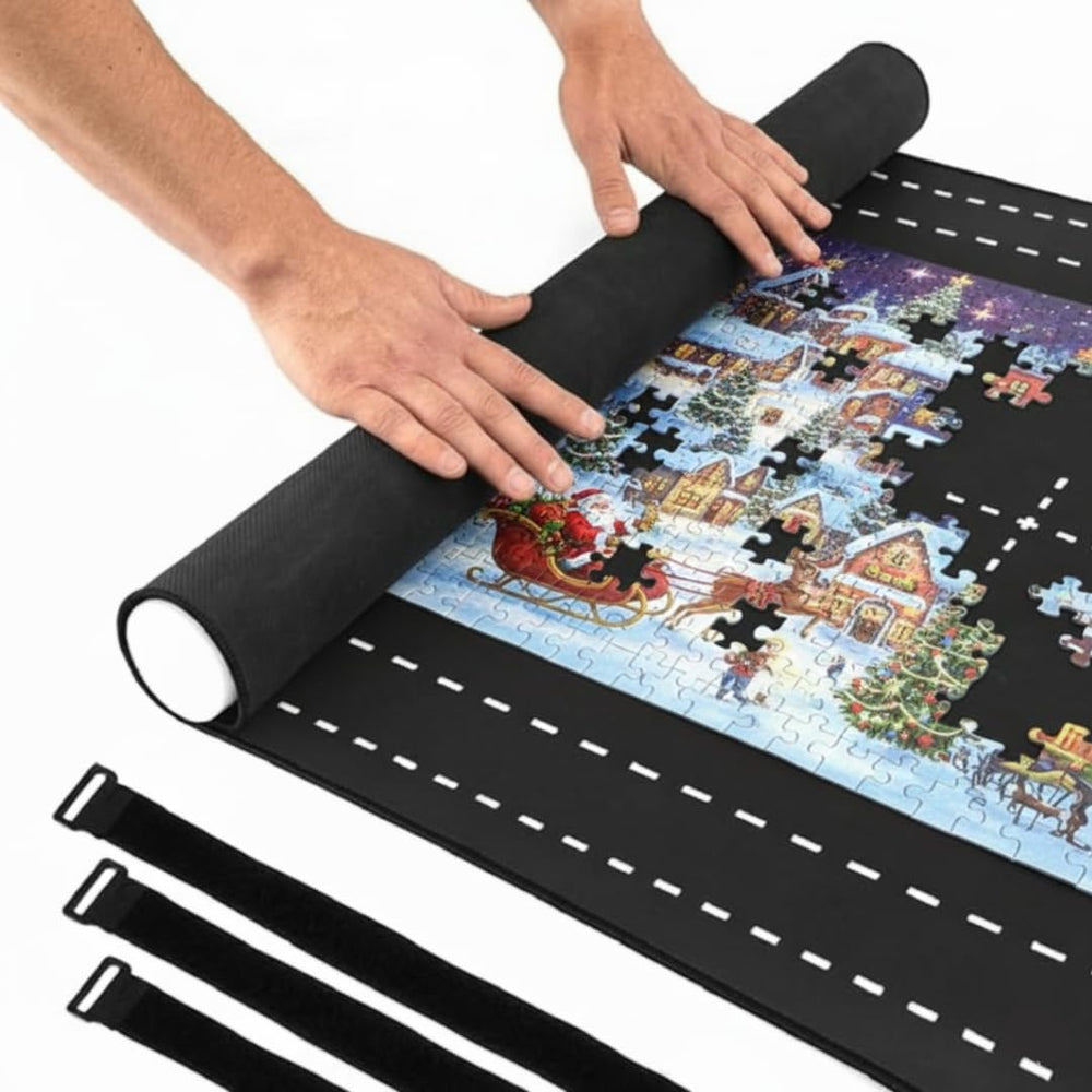 Angora Brands puzzle mat roll-up flat surface for smooth puzzle work.