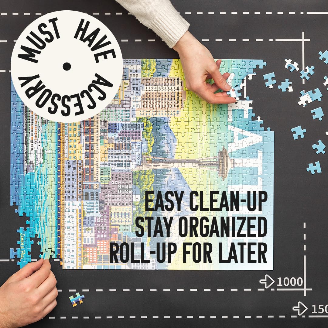 Angora Brands puzzle mat roll-up board ready for portable puzzle sessions.