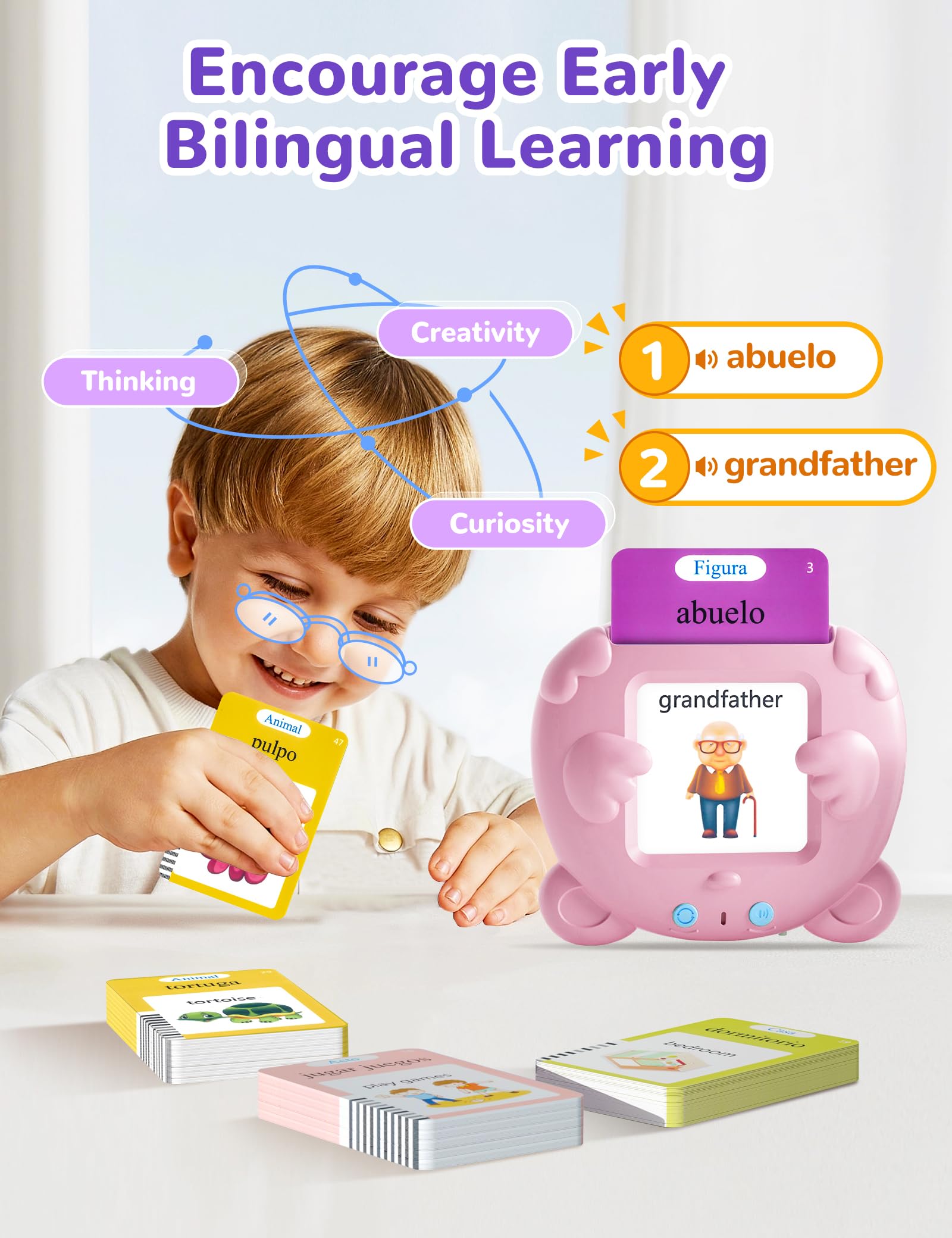 ANhovno audio-enabled cards provide engaging pronunciation practice.