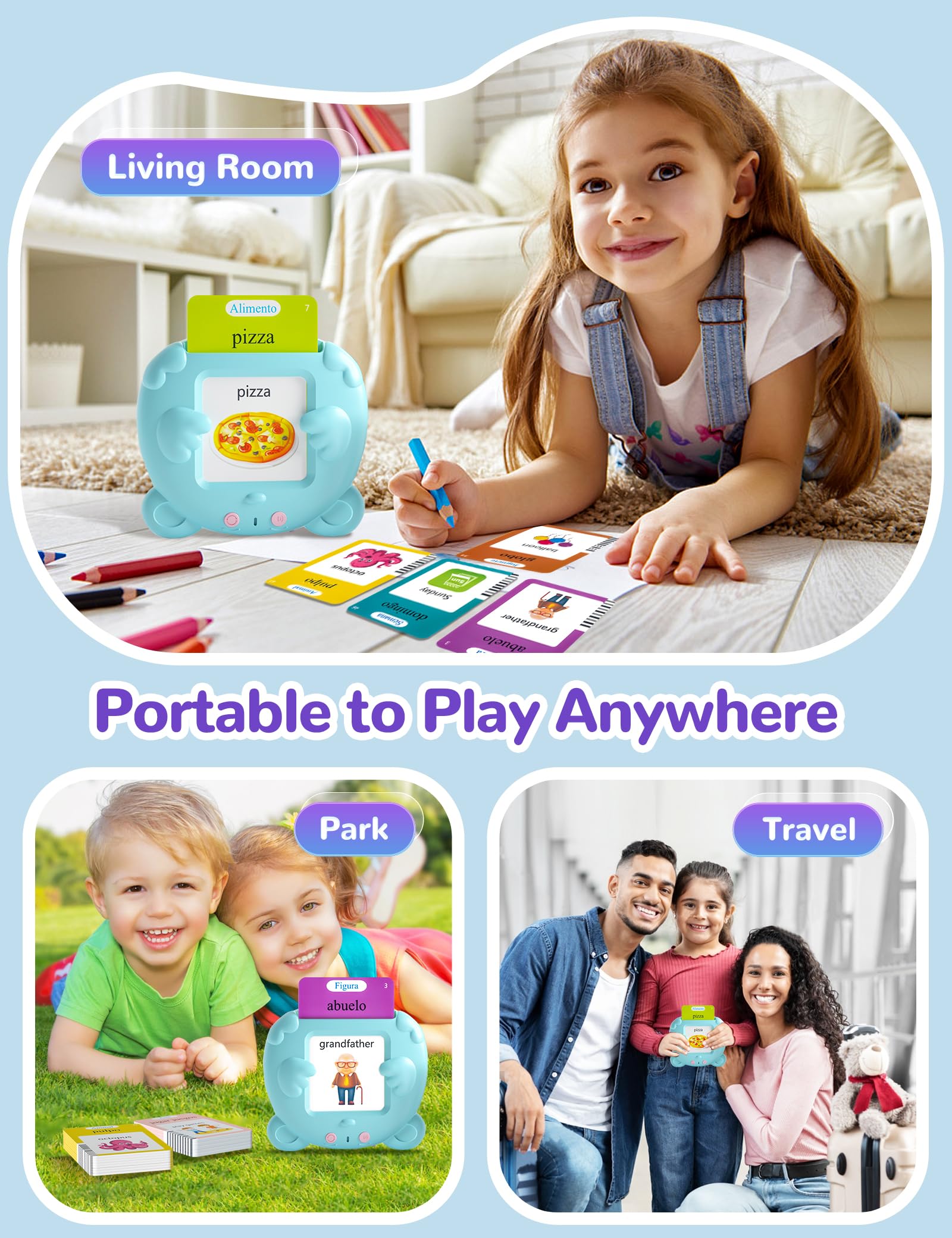 ANhovno flash cards can support autism-friendly language practice.