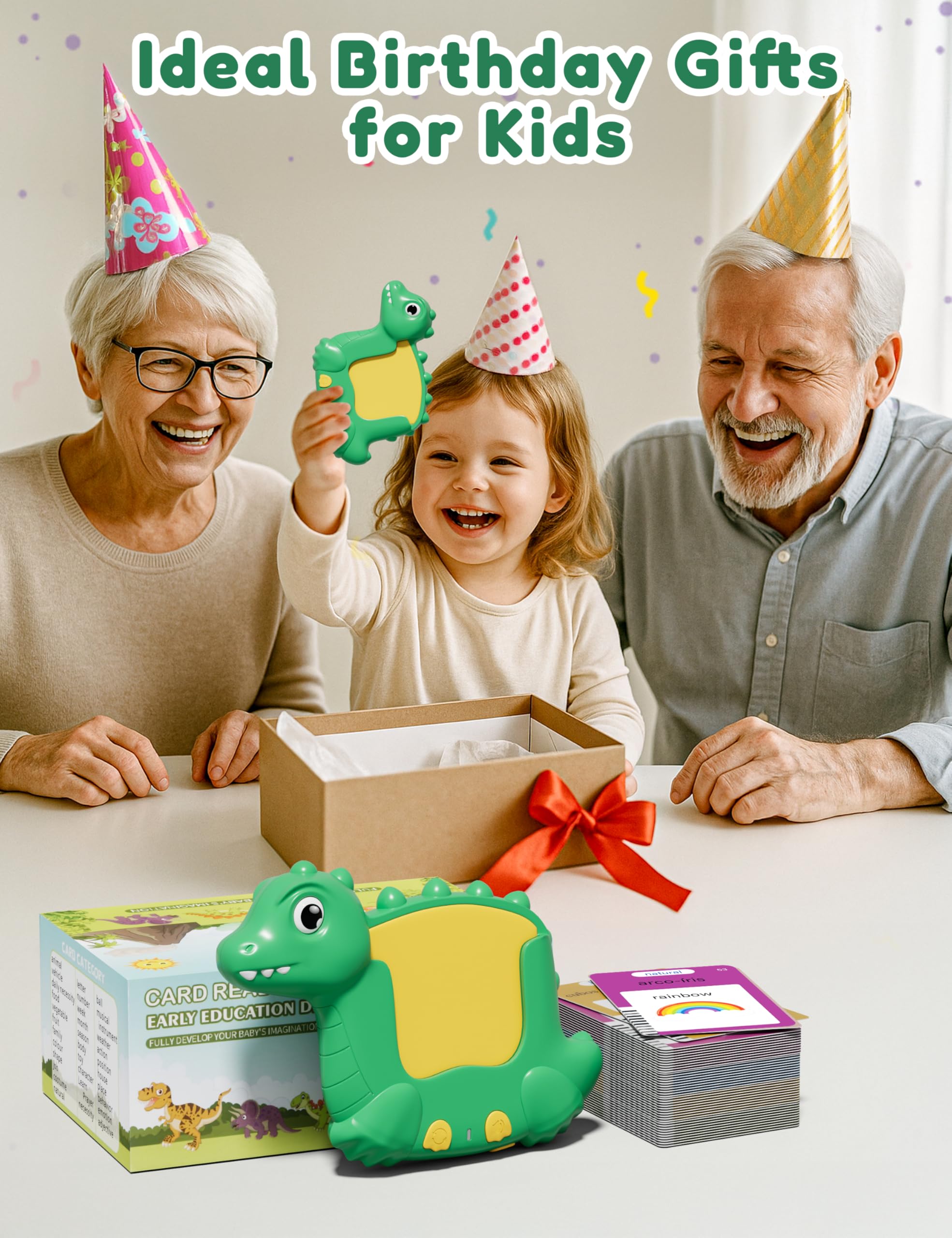 ANhovno dinosaur flashcards travel-friendly and wipe-clean for busy families