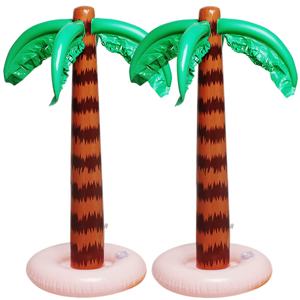 Aniann inflatable palm tree 2-pack ready to elevate party decor with tropical vibes.