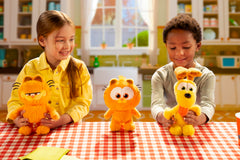 Animagic Baby Garfield plush fabric detail highlights stitching and texture for durability