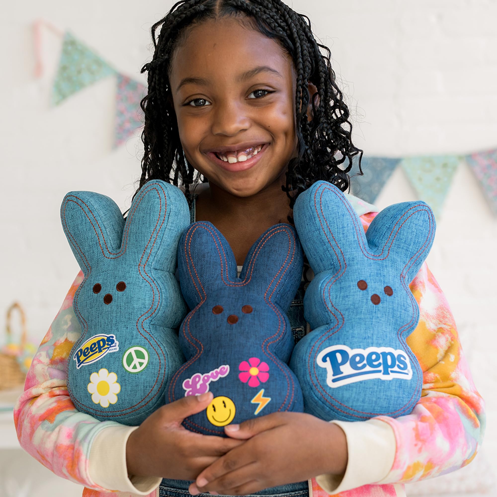 Animal Adventure Shaggy Bunny Peeps plush shown for bedtime cuddles.