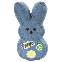 Animal Adventure Shaggy Bunny Peeps plush in blue denim, ideal for cuddling.