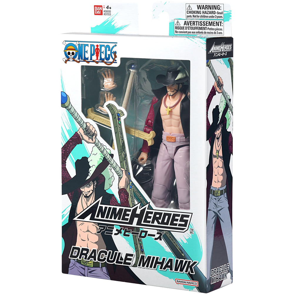 ANIME HEROES Mihawk cape and armor details invite immersive display.