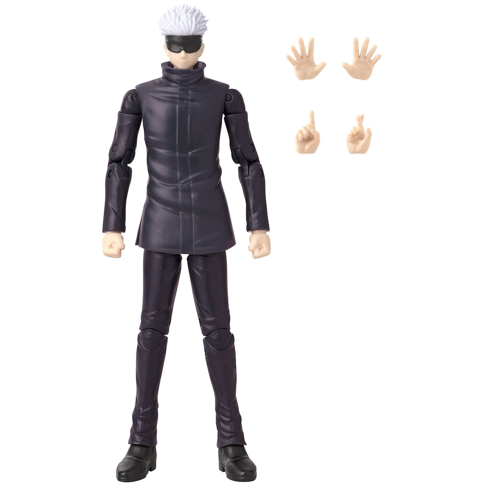 Anime Heroes Satoru Gojo figure includes extra hands and accessories.
