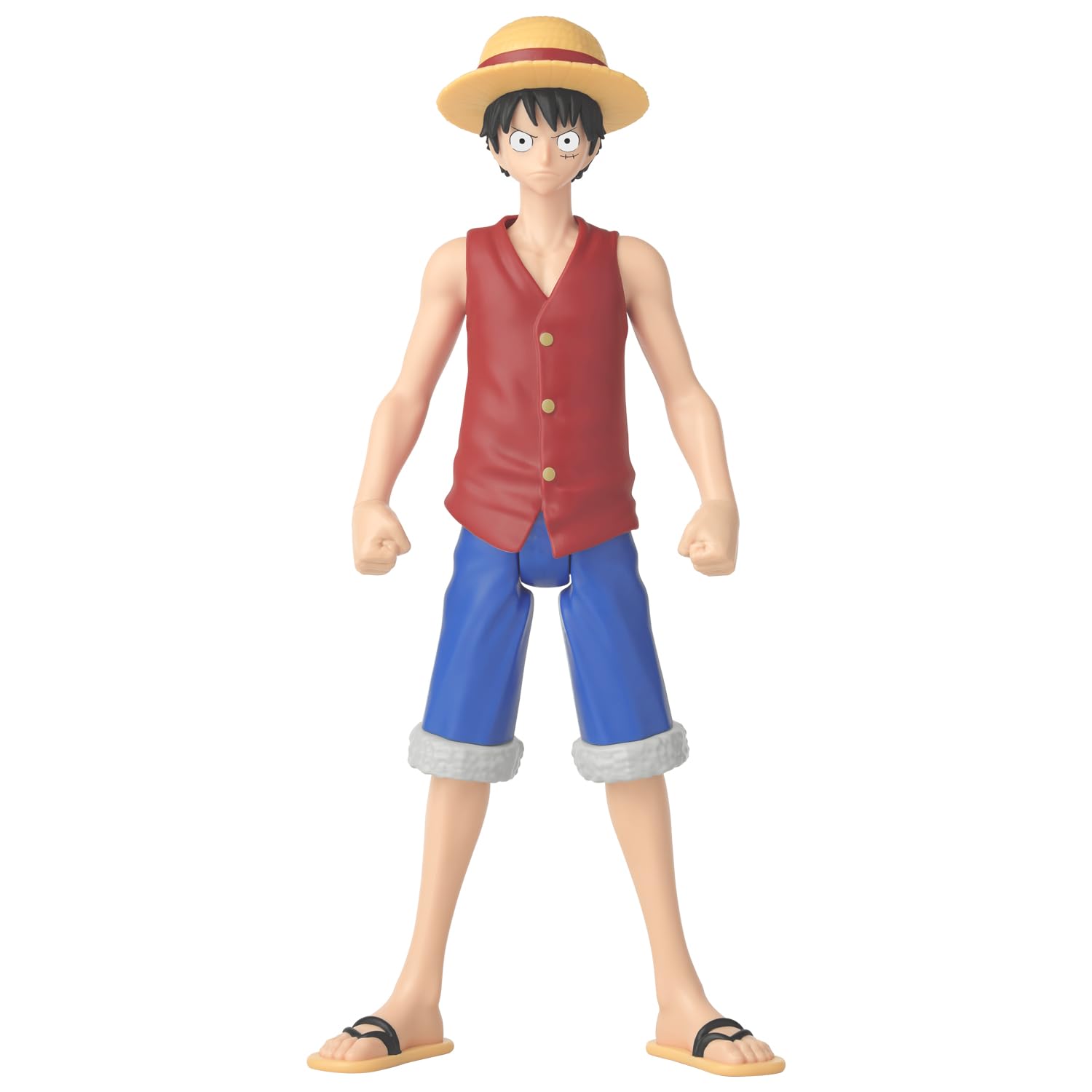 ANIME HEROES Mega One Piece Luffy figure front view highlighting bold, anime accurate detail
