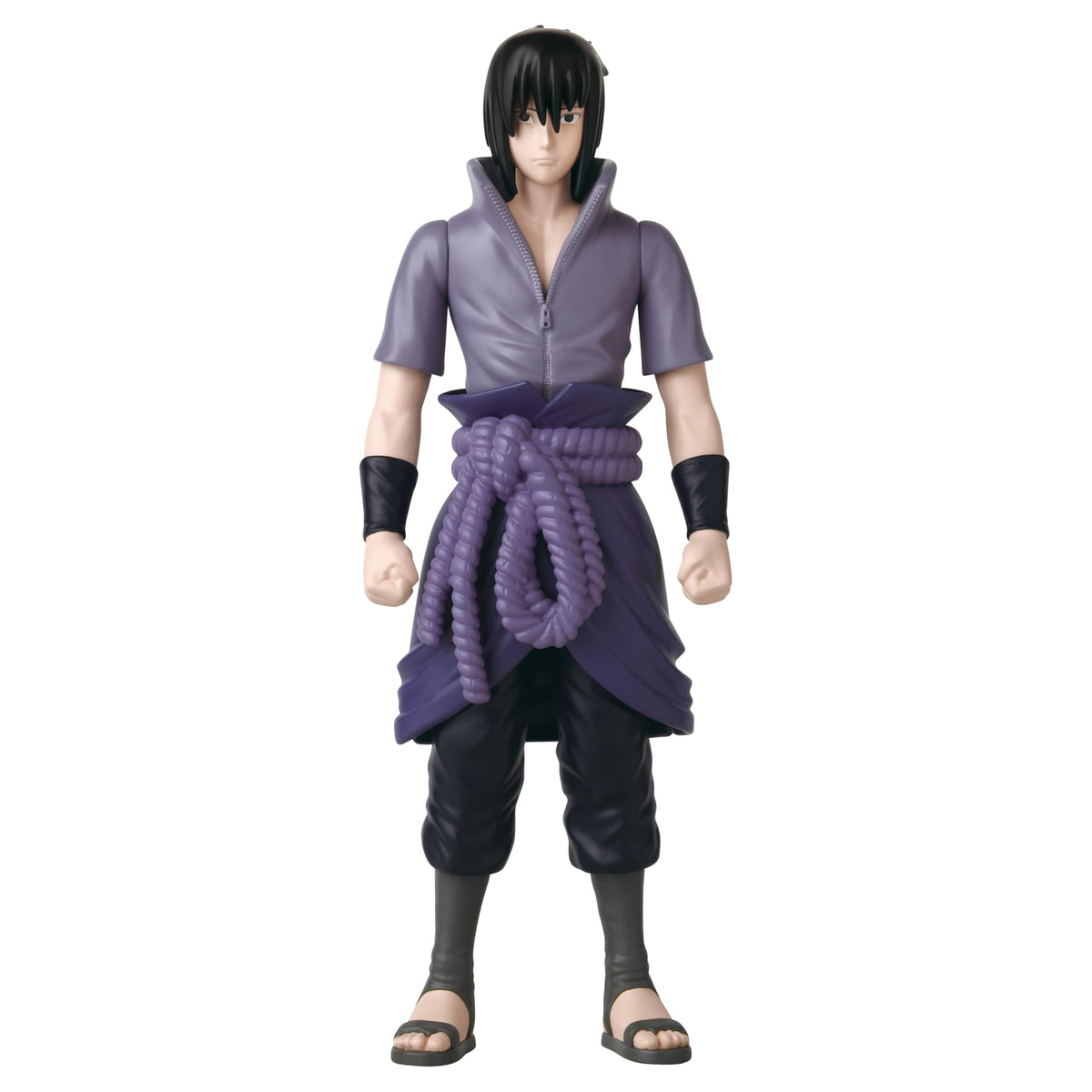 ANIME HEROES Mega Sasuke Uchiha figure front view highlights detailed sculpting for display.