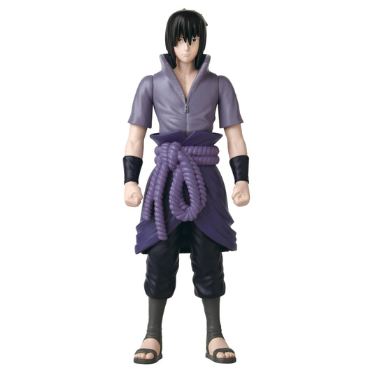 ANIME HEROES Mega Sasuke Uchiha figure front view highlights detailed sculpting for display.