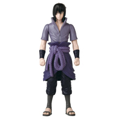 ANIME HEROES Mega Sasuke Uchiha figure front view highlights detailed sculpting for display.