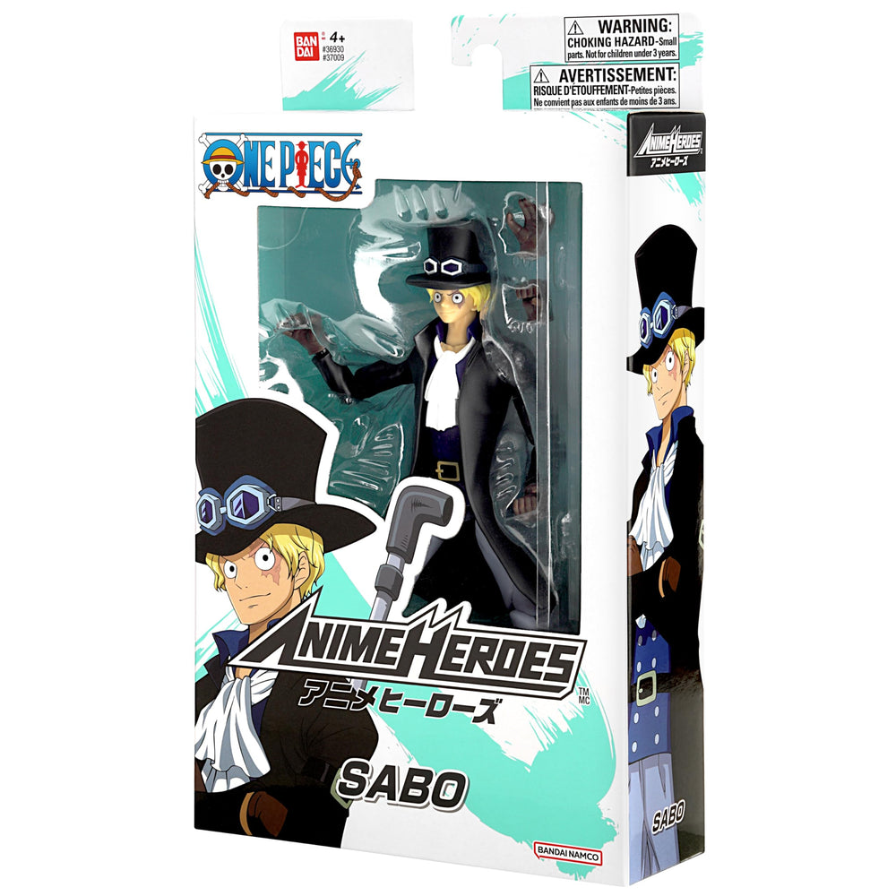 ANIME HEROES Sabo packaging back view shows design and contents.