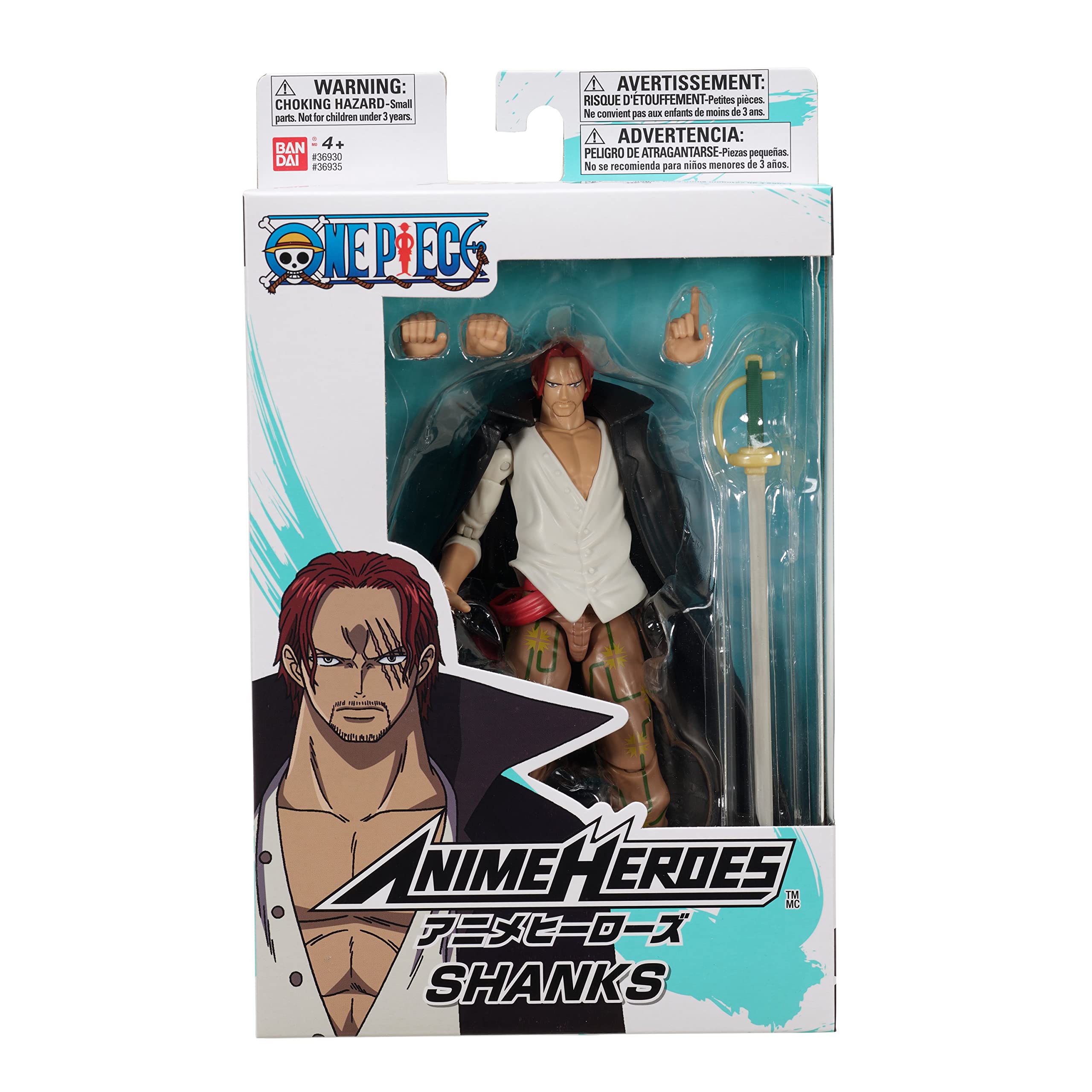 ANIME HEROES Shanks close-up face sculpt reveals fine detailing