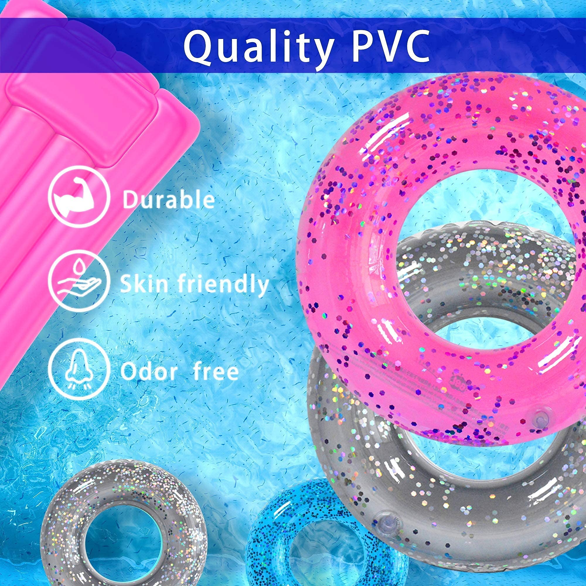 Animsco inflated three-pack setup—colors ready for pool party photos.
