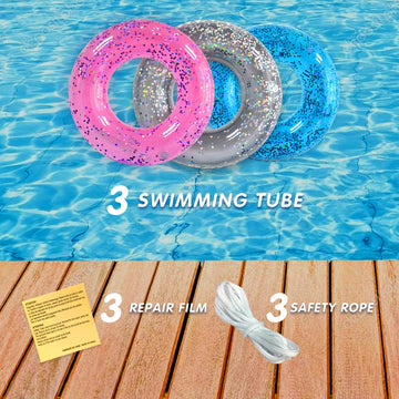 Animsco silver pool float tube—eye-catching shimmer for summer water fun.