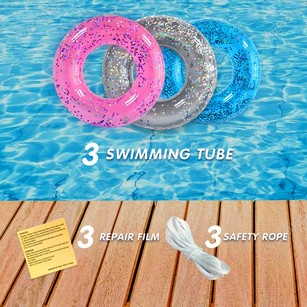 Animsco silver pool float tube—eye-catching shimmer for summer water fun.
