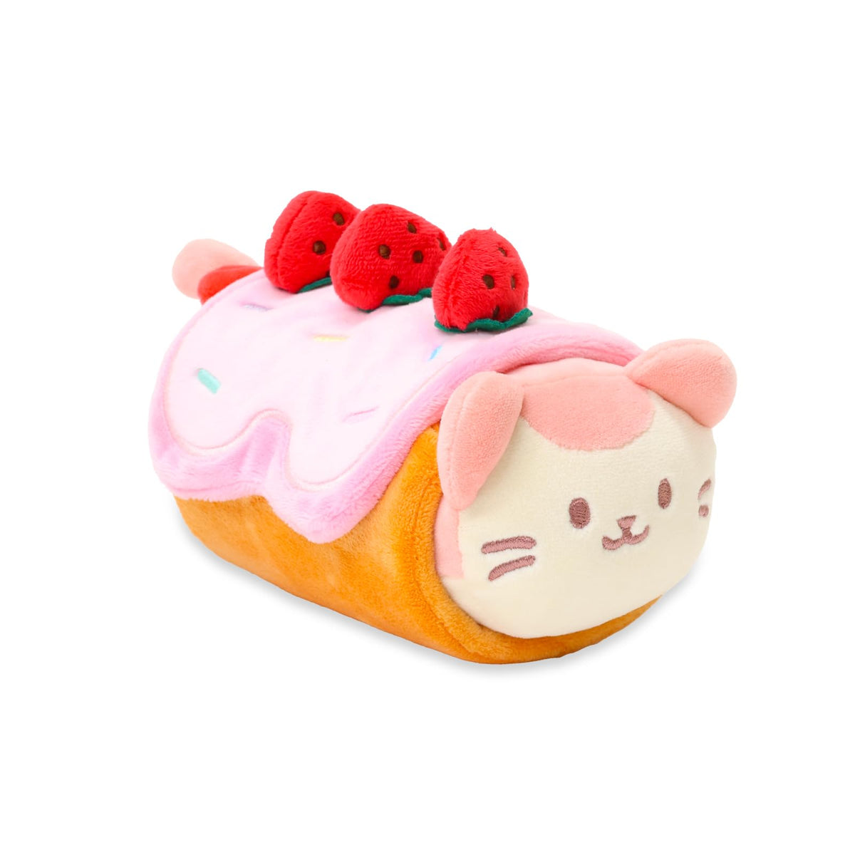 Anirollz Kittiroll plush in roll cake outfit, soft and cuddly for display or play.