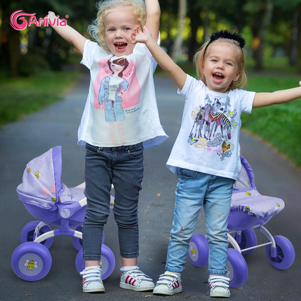 ANIVIA DT301 Purple stroller with bottom storage basket for small accessories