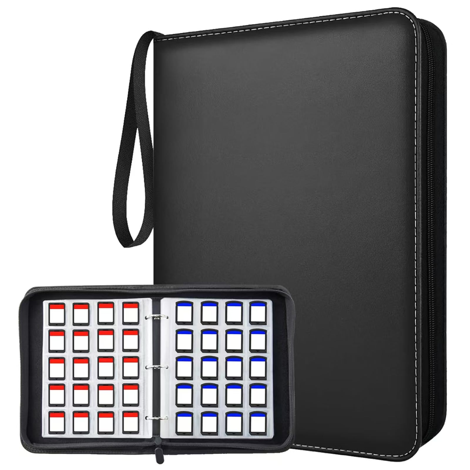 ANIXITECH 300-slots binder front view showing ample storage for game cards and accessories