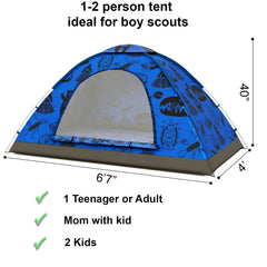 ANJ Outdoors KidzAdventure 2 in 1 tent interior scene highlights easy entry for quick playtime.