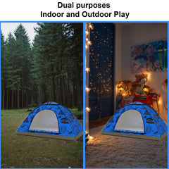 ANJ Outdoors KidzAdventure 2 in 1 tent packed compactly demonstrates portable design for kids' adventures.