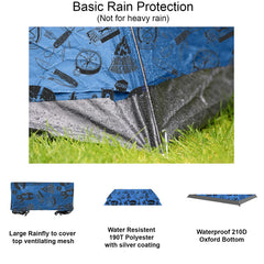 ANJ Outdoors KidzAdventure 2 in 1 tent with rainfly supports light showers and sunny backyard afternoons.