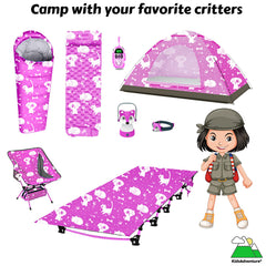 ANJ Outdoors KidzAdventure tent shows 6 ft 7 in by 4 ft by 40 in interior.