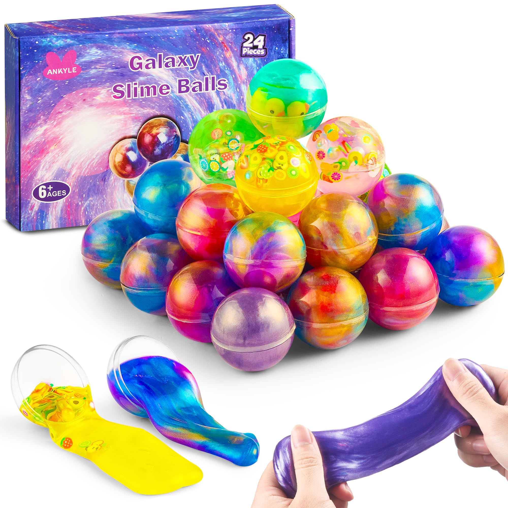 Ankyle galaxy slime balls for mess-free, tactile play.