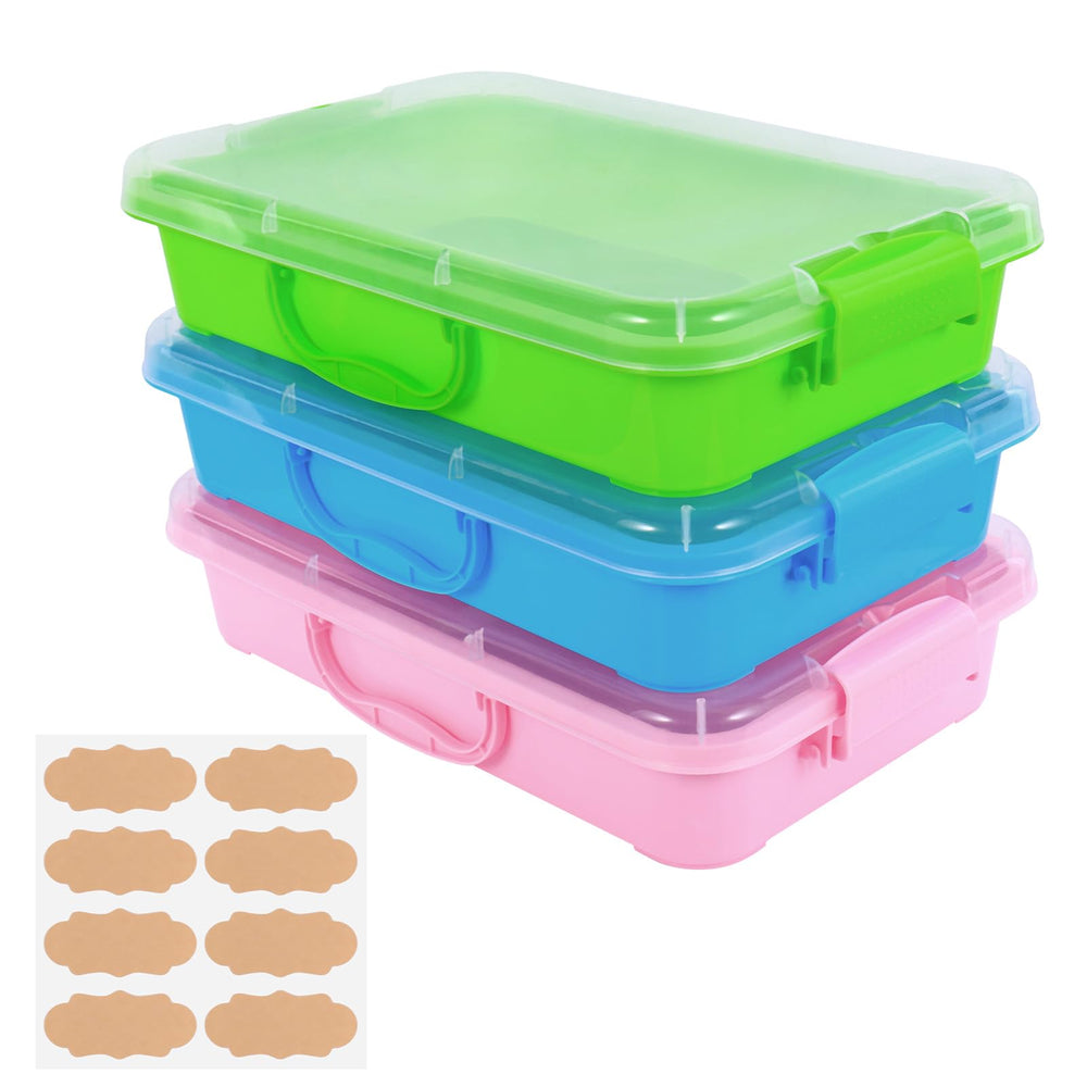 Annchwool sensory bin with green lid and handle, easy portable storage for kids.