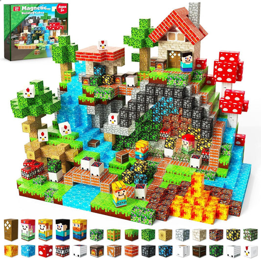 Annexfun 200PCS Magnetic Blocks set for creative STEM play and spatial thinking