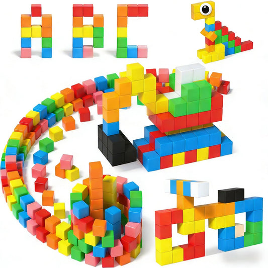 Annexfun 56pcs magnetic blocks for assembly play, vibrant colors promote creativity.