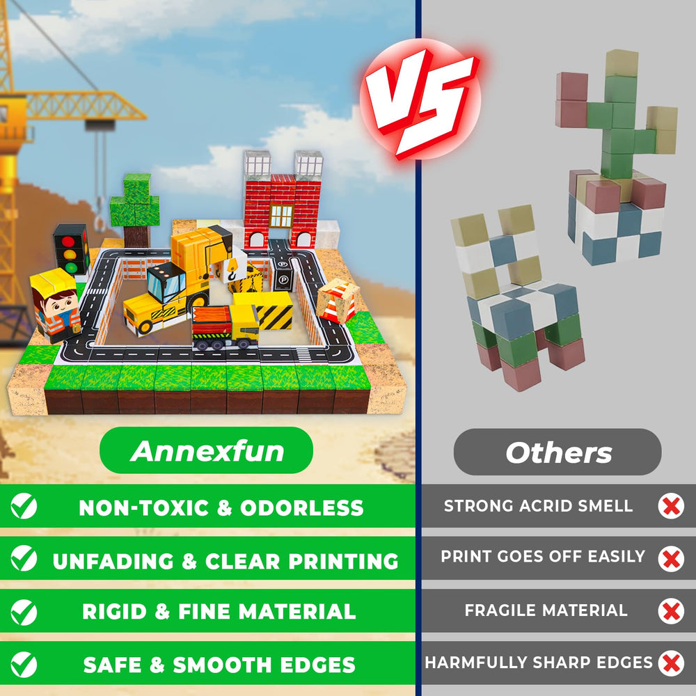 Annexfun colorful magnetic cubes in 30 colors for varied play