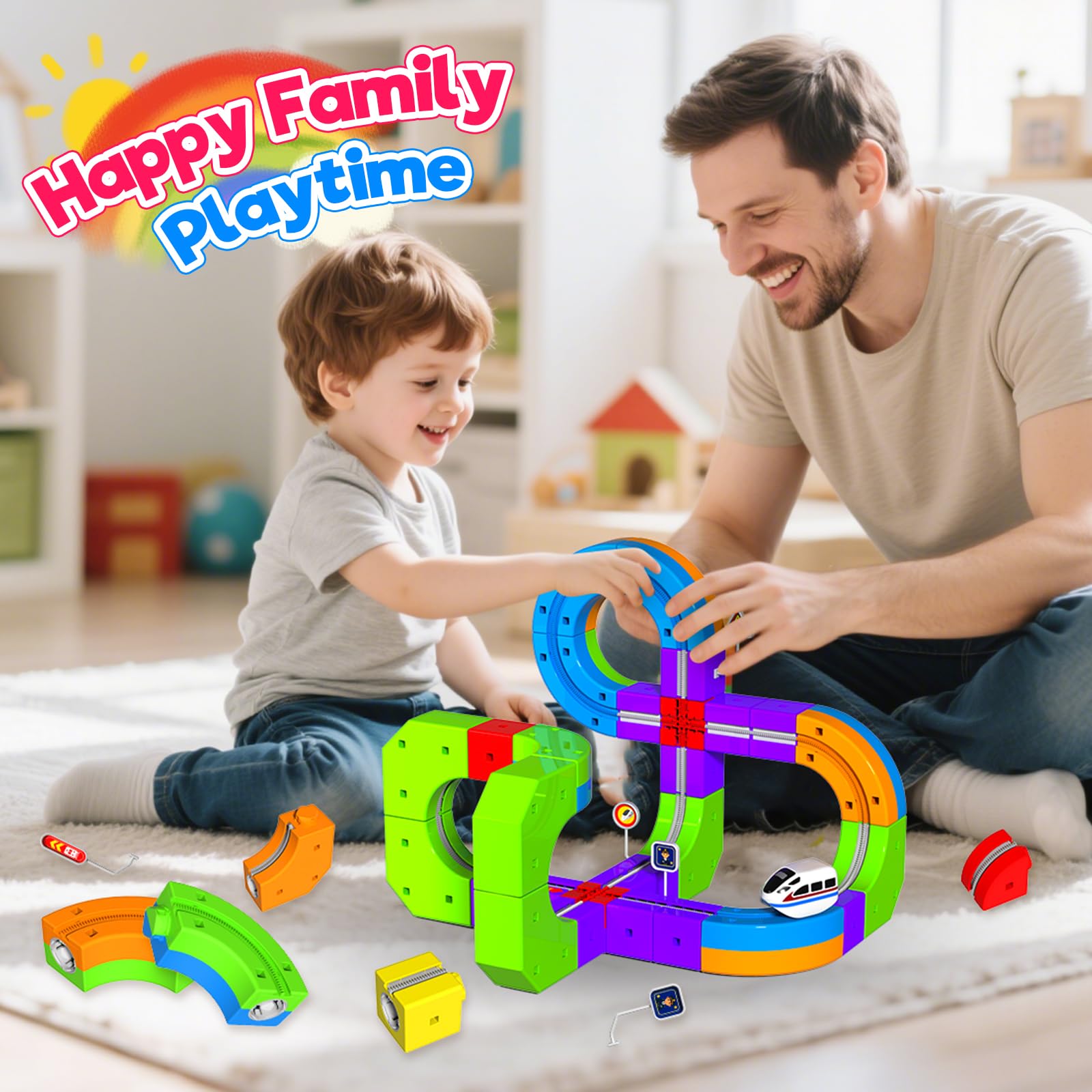 Annexfun durable train set promotes fine motor skills and focus