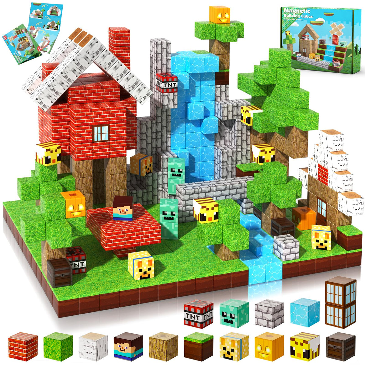Annexfun magnetic blocks 100pcs cubes spark open-ended creative play