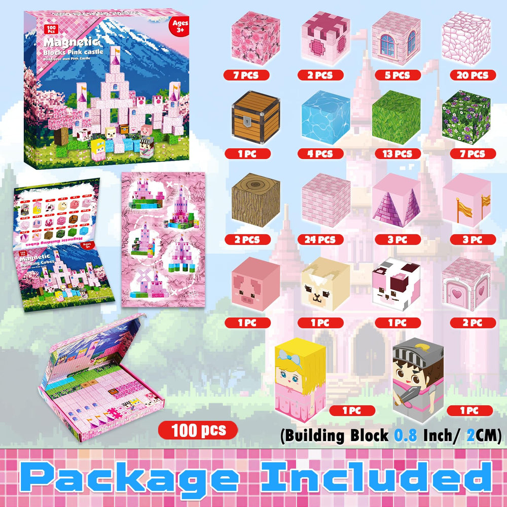 Annexfun 100-piece princess castle assembly with towers and gates