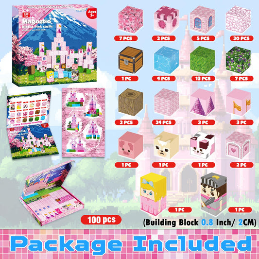 Annexfun 100-piece princess castle assembly with towers and gates