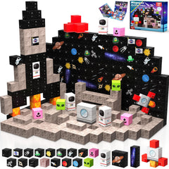 Annexfun 100pcs magnetic blocks set for versatile building play and STEM exploration
