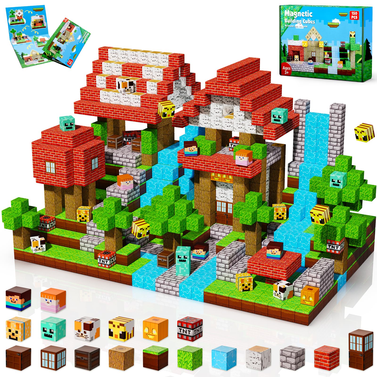 Annexfun magnetic blocks 150pcs colors: colorful, creative play and STEM exploration.