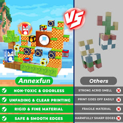 Annexfun blocks with pattern ideas and idea booklet inspiring imaginative structures