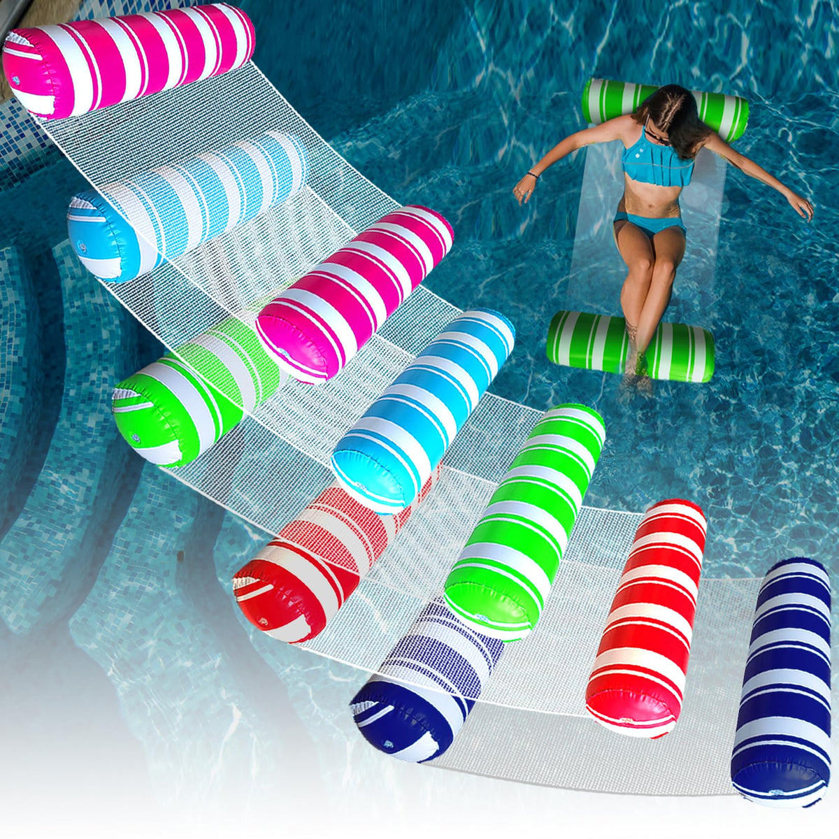 ANNIL 5-pack inflatable pool floats for versatile water lounging