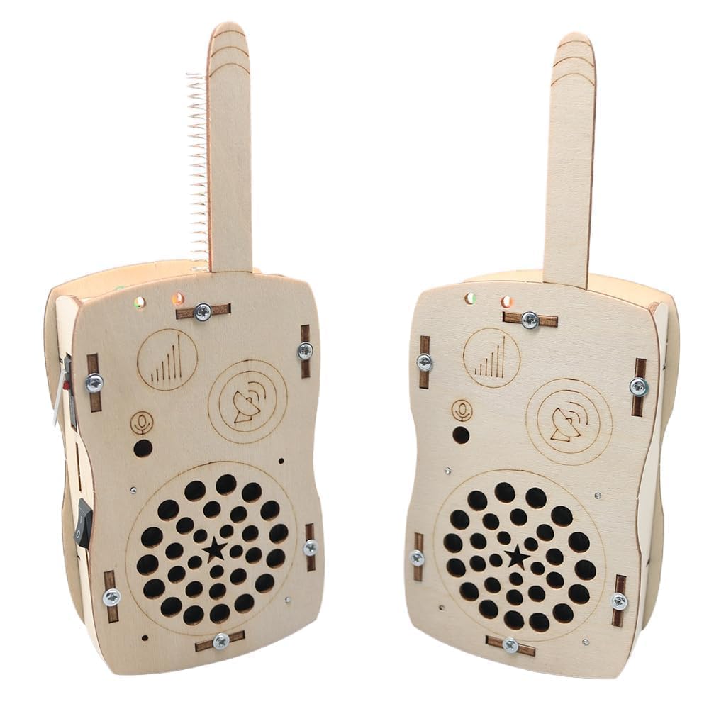 ANNISOKA walkie talkie kit wooden parts for hands-on electronics learning.
