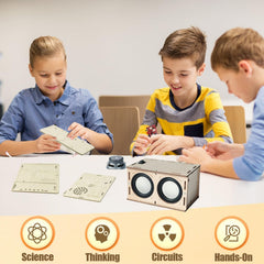 ANNISOKA wooden radio assembly with retractable antenna inspires curious engineering play