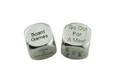 Anniversary Gifts date night ideas dice spread showing 36 possible combinations for couples.