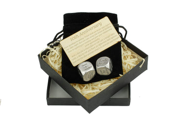 Anniversary Gifts solid tin material detail highlighting 100% tin construction and premium feel.