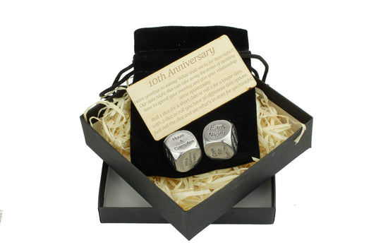 Anniversary Gifts solid tin material detail highlighting 100% tin construction and premium feel.