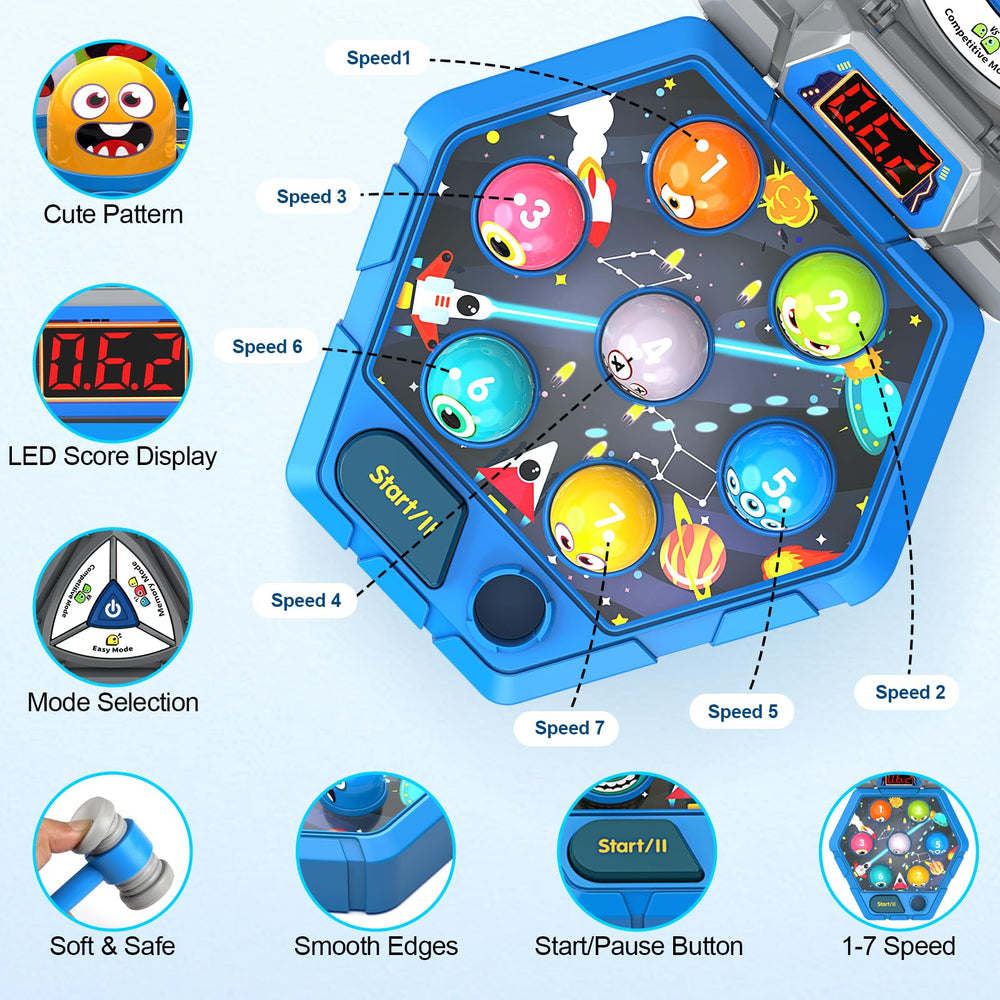 ANNKIE Whack Game Mole light-up-ball image highlights engaging feedback during play
