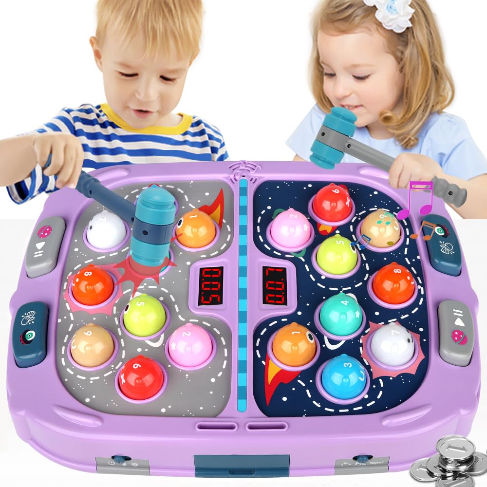 ANNKIE Whack Game Mole with soft hammers for safe, engaging play