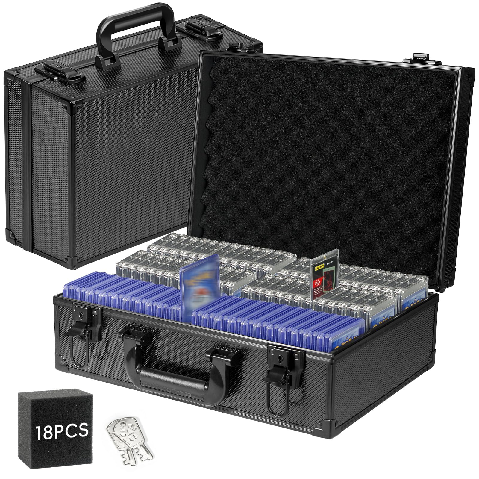ANNLOV toploader storage box front view shows six roomy slots for organized cards.